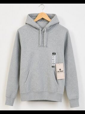 C.W. Hart Gray Fleece Pullover Hoodie NWT Women's Small